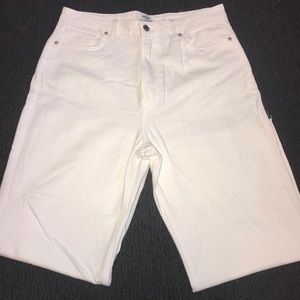 White ankle flare pants